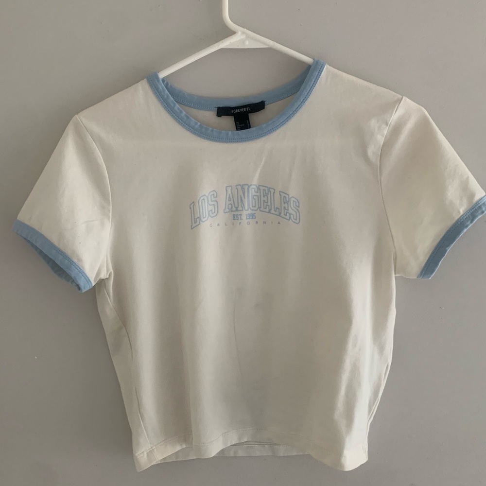 Brand: Forever 21 
Fitted cropped tee